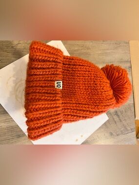 Urban outfitters Orange Chunky Pom Pom Beanie